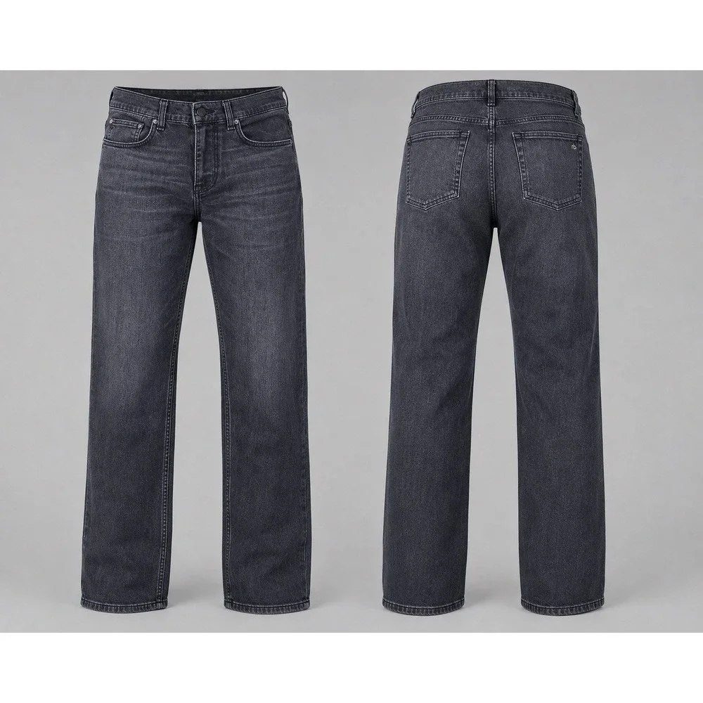 Rag & Bone Jeans Men's 33X32 Black BLACK Fit 2 Slim Button ZIP
